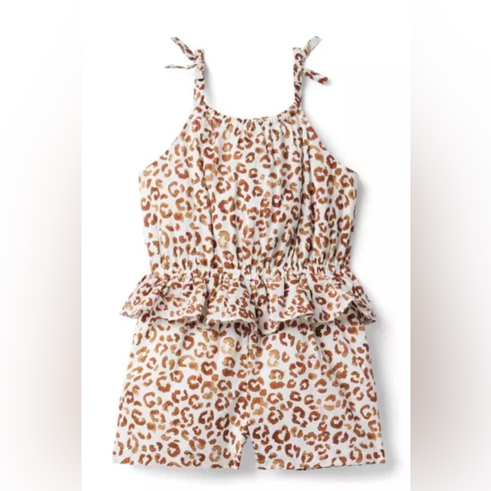 Janie and Jack Leopard Print Sleeveless Romper, 12-18M